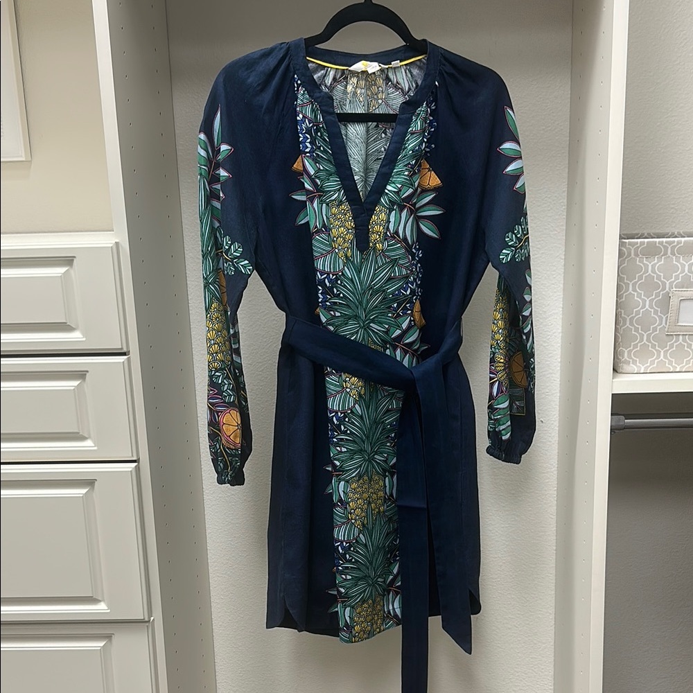 Boden Tropical Print Linen Dress